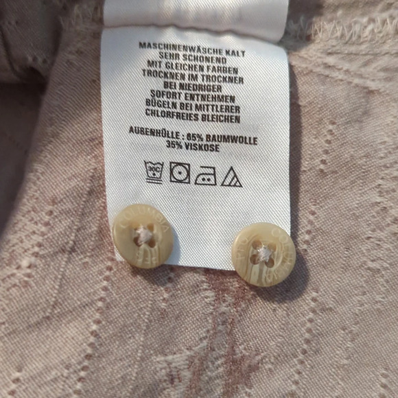 Columbia Sportswear sz L Button Down Cotton Blend Palm Tree and Fish Print Top - Picture 7 of 8